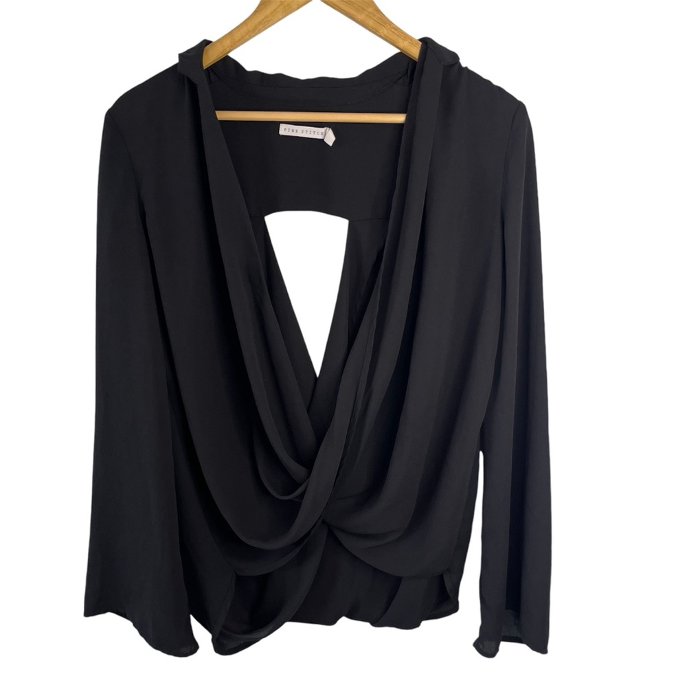 Pink Stitch Open Front & Cut Out Back Top | Size 2